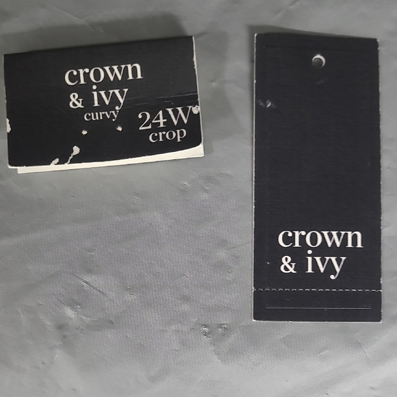 Bright Green Cropped Pants with Embroidered Palm Tree Pattern Slimming NWT - Picture 12 of 12